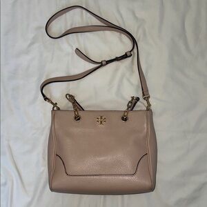 Tory Burch Small Marsden Leather Tote - Light Oak